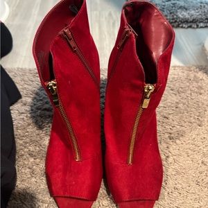 Marc Fisher Red Heeled Suede Shoes